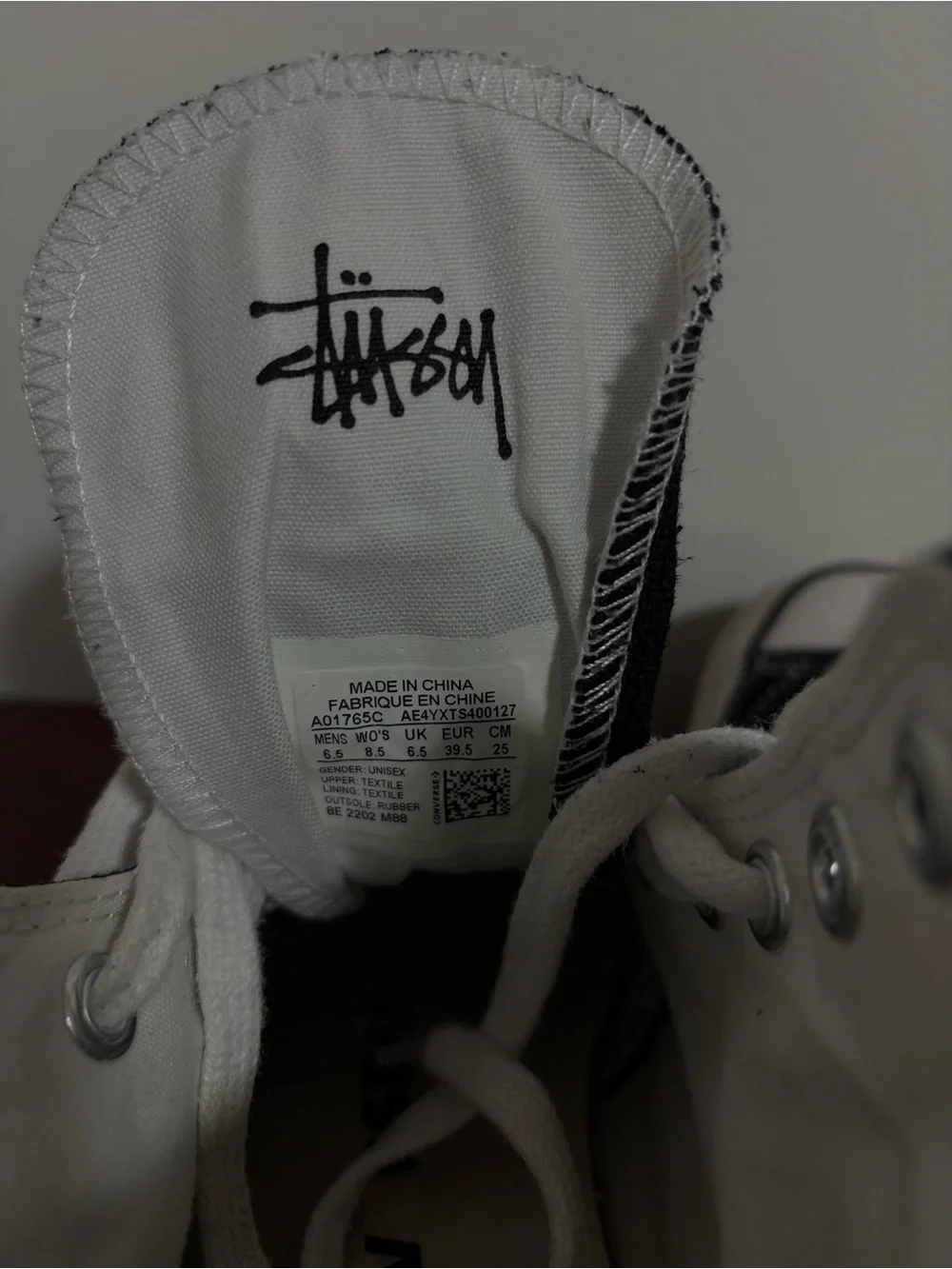 Converse x Stussy Chuck 70 High Black White Premium Hemp A01765C-001